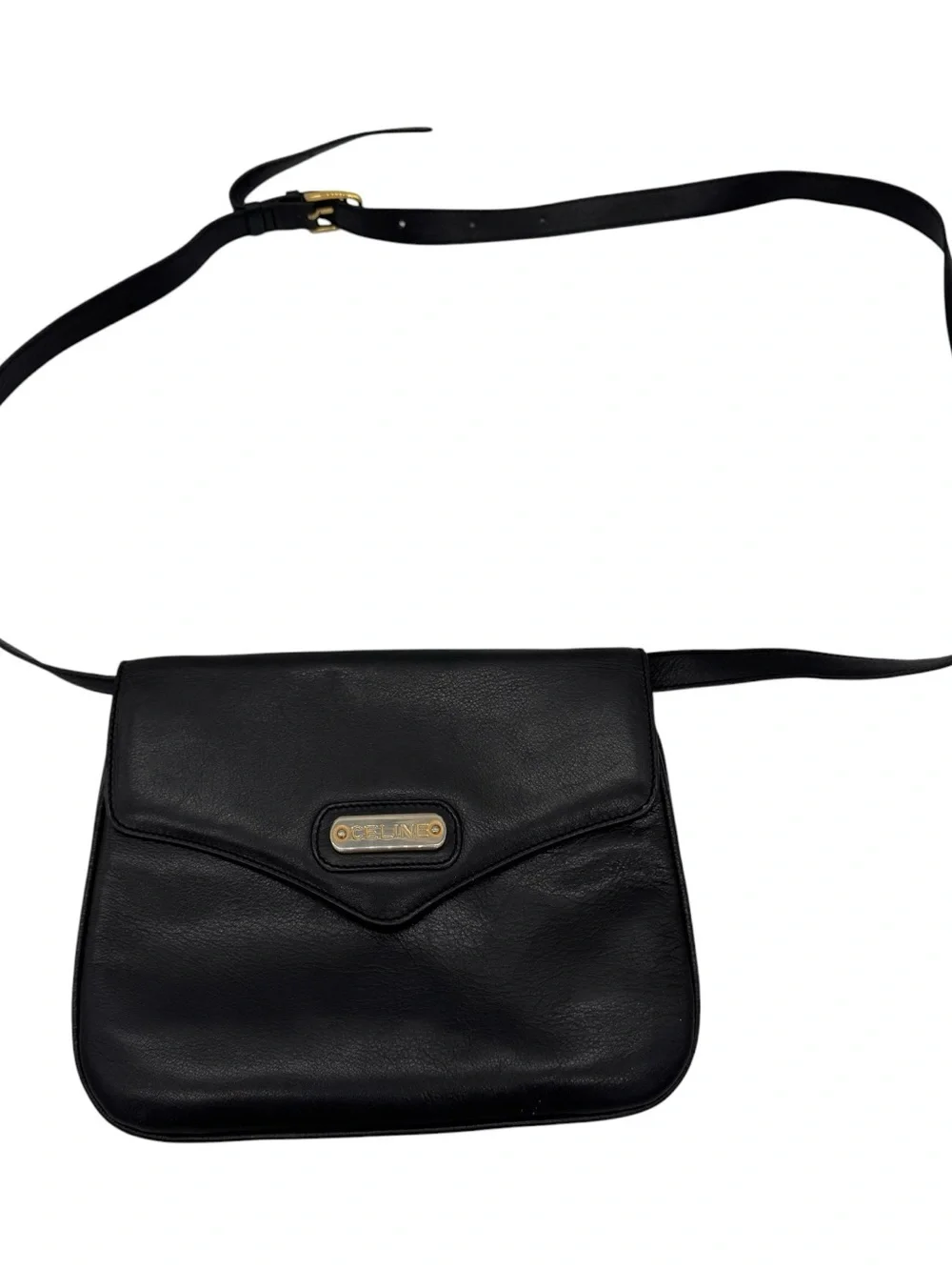 Celine Black Leather Crossbody Bag